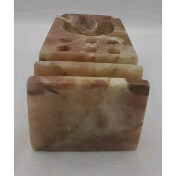 Onyx‎ Stone Ashtray Pen Cigarette Letter Holder Desk Piece - Picture 2 of 7
